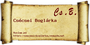Csécsei Boglárka névjegykártya