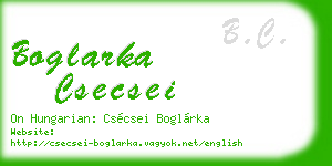 boglarka csecsei business card