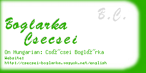 boglarka csecsei business card